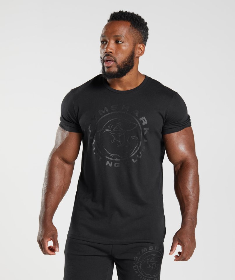 Men\'s Gymshark Legacy T-Shirts Black | NZ 1CMPXB